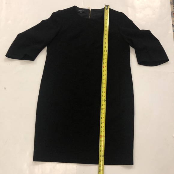 Lafayette 148 NY 10 Black Dress 3/4 length sleeve 2 Pocket Back Zipper Excellent - Picture 4 of 9